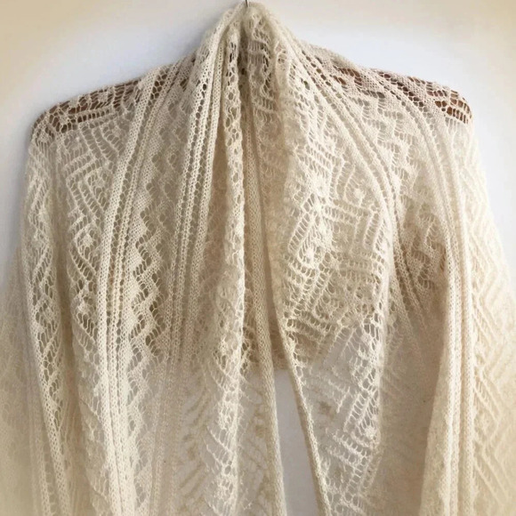 Large Infinity Scarf,  Pointelle Crochet Knit - Picture 1 of 9